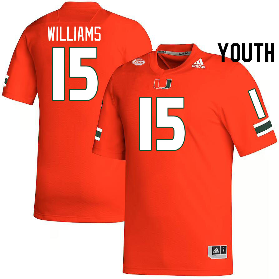 Youth #15 Markeith Williams Miami Hurricanes College Football Jerseys Stitched-Orange